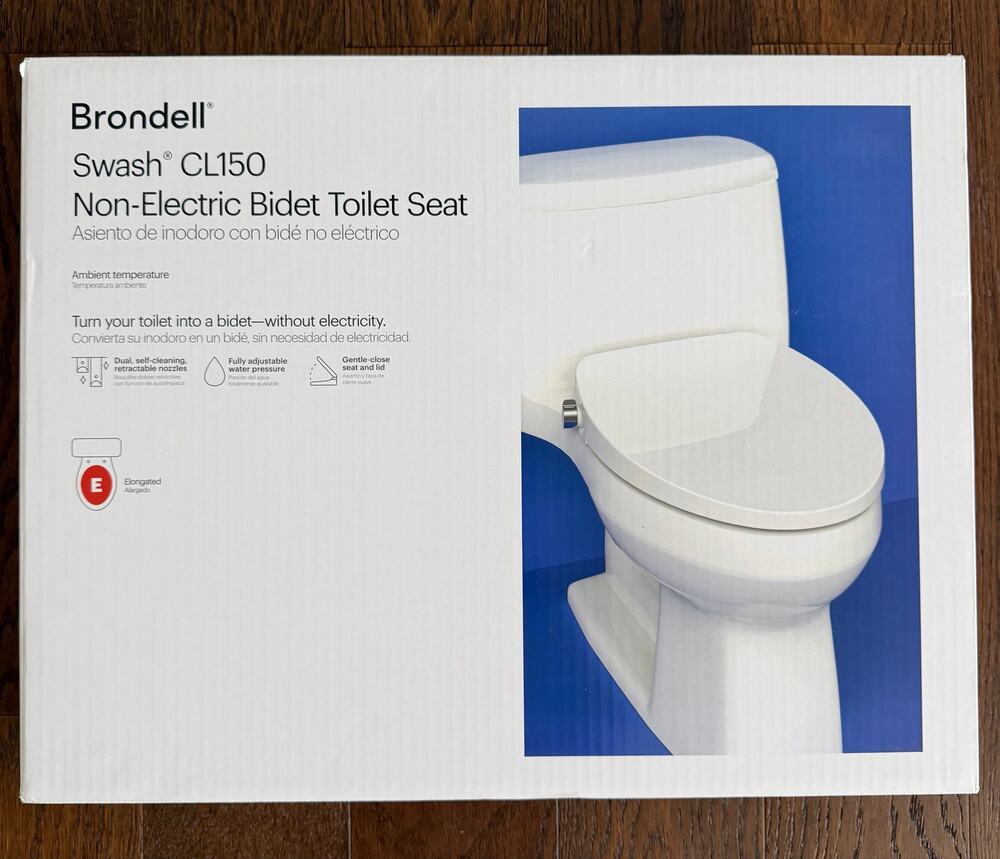 Brondell Swash CL150 Non-Electric Bidet Toilet Seat White